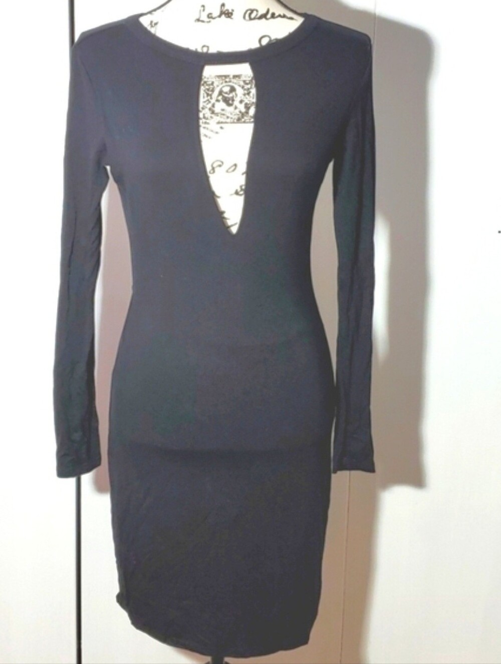 LULU'S| Womens Mini Dress Black Backless Minimalist Evening Edgy Sz.Large